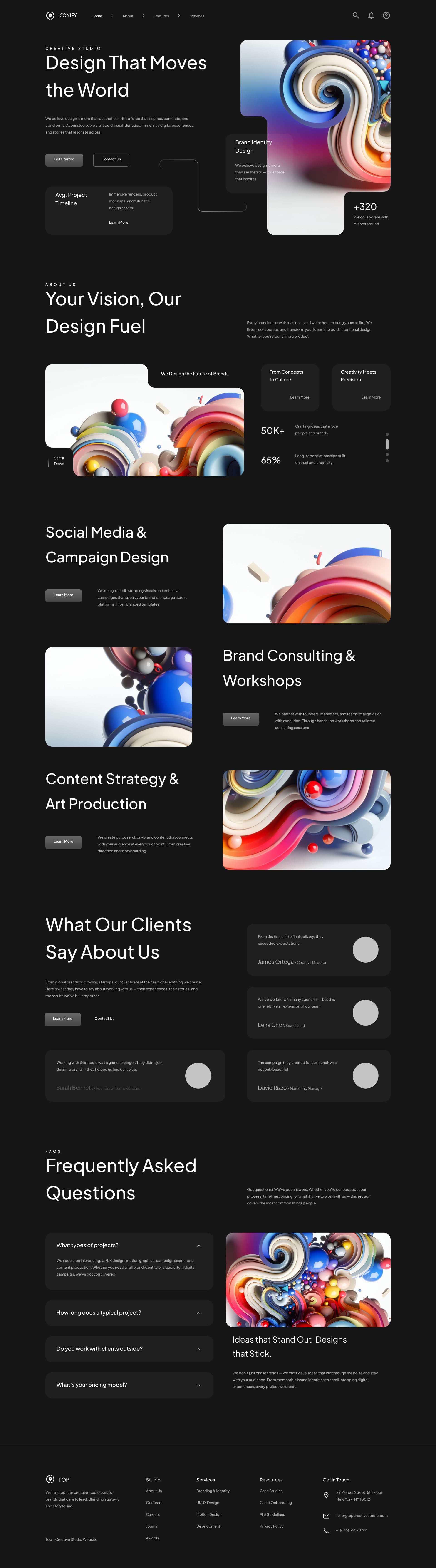 Creative Studio Website UI Design